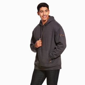 Men's Ariat Rebar Workman Hoodie Grey | VBAR-95672