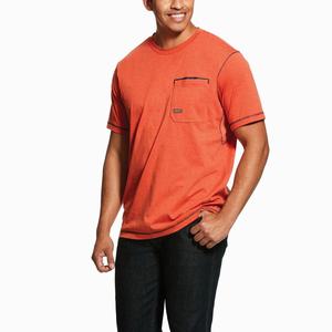 Men's Ariat Rebar Workman Short Sleeve Multicolor | XCAZ-67952