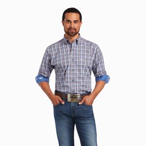 Men's Ariat Relentless Agility Stretch Classic Fit Shirts Blue | RGBC-25814