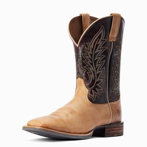 Men's Ariat Ridin High Western Boots Brown | KMRO-15620