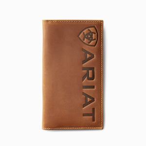 Men's Ariat Rodeo Large Logo Wallets Brown | MRKF-85491