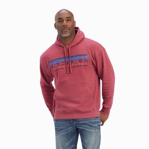 Men's Ariat Serape Logo Hoodie Red | GEHF-91328