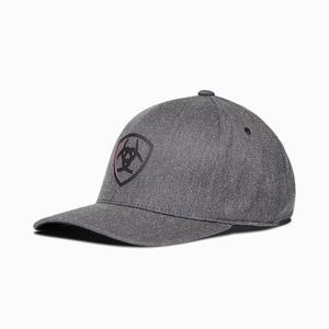 Men's Ariat Shield Logo Hats Grey | BWLS-27083