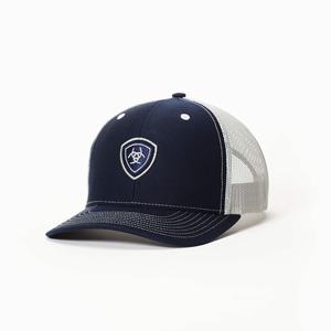 Men's Ariat Shield Snapback Hats Navy | PVWA-72951