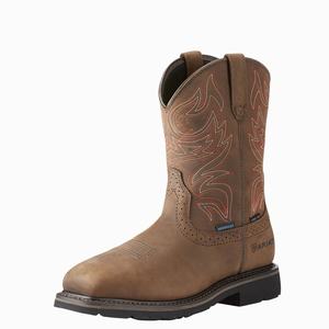 Men's Ariat Sierra Delta Waterproof Steel Toe Waterproof Boots Brown | MLGK-16250