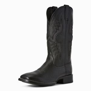 Men's Ariat Solado VentTEK Western Boots Black Dark Grey | NLZF-48305