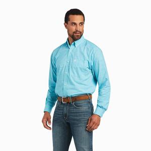 Men's Ariat Solid Slub Classic Fit Shirts Multicolor | BNRF-63491