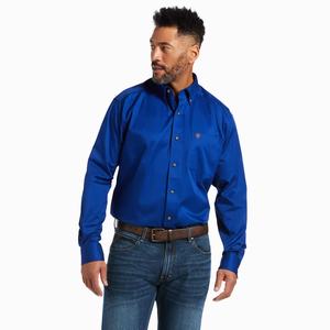 Men's Ariat Solid Twill Classic Fit Shirts Multicolor | IAOG-50416