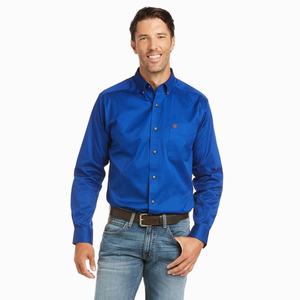 Men's Ariat Solid Twill Fitted Shirts Multicolor | JOQB-21540