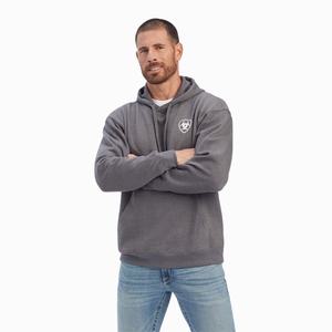 Men's Ariat Southwest Shield Hoodie Grey | UPWO-08429