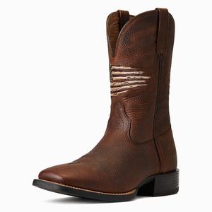 Men's Ariat Sport All Country Western Boots Brown | JQEX-52648