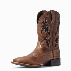 Men's Ariat Sport Cool VentTEK Western Boots Dark Brown | YGBO-32195