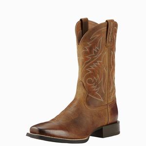 Men's Ariat Sport Herdsman Western Boots Brown | LTPE-85704