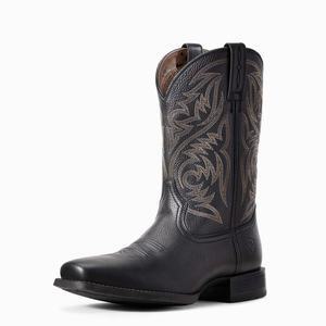 Men's Ariat Sport Herdsman Western Boots Black | XFDC-49273