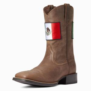 Men's Ariat Sport Orgullo Mexicano II Western Boots Brown | GNMI-21793