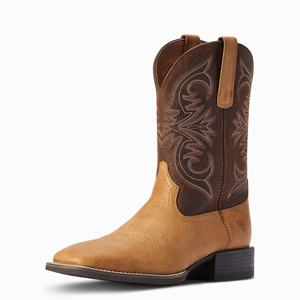 Men's Ariat Sport Pardner Western Boots Brown | YMCB-61850