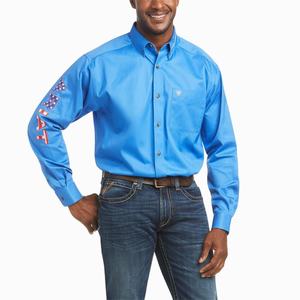 Men's Ariat Team Logo Twill Classic Fit Shirts Multicolor | LXWF-74390