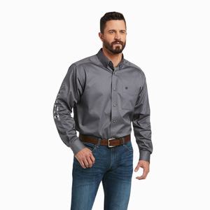 Men's Ariat Team Logo Twill Classic Fit Shirts Multicolor | VDAC-61940