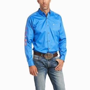 Men's Ariat Team Logo Twill Fitted Shirts Multicolor | GOKM-23675