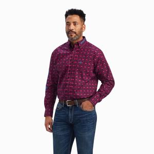 Men's Ariat Team Markus Classic Fit Shirts Purple | ODEH-87290