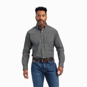 Men's Ariat Team Massimo Classic Fit Shirts Red | YCWV-96875