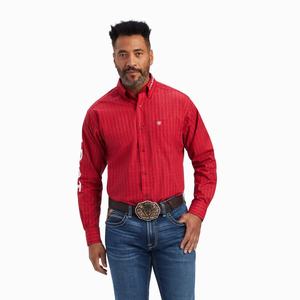 Men's Ariat Team Maximus Classic Fit Shirts Red | LVEI-48235