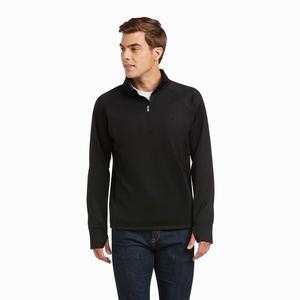 Men's Ariat Tek Team 1/2 Zip Hoodie Black / Black | DICJ-01964