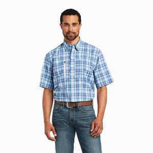 Men's Ariat VentTEK Classic Fit Shirts Blue | LYCI-03478