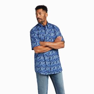 Men's Ariat VentTEK Classic Fit Shirts Blue | MTEI-24956