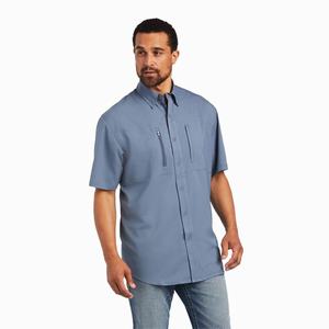 Men's Ariat VentTEK Classic Fit Shirts Grey | ECYJ-06473