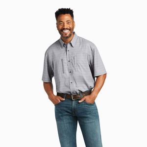 Men's Ariat VentTEK Classic Fit Shirts Grey | TUKX-58294