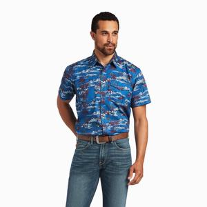 Men's Ariat VentTEK Fitted Shirts Multicolor | MBXP-46135