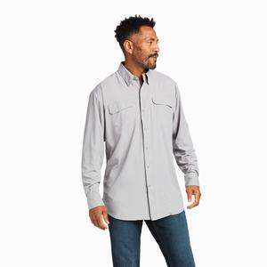 Men's Ariat VentTEK Outbound Classic Fit Shirts Grey | FALY-21963