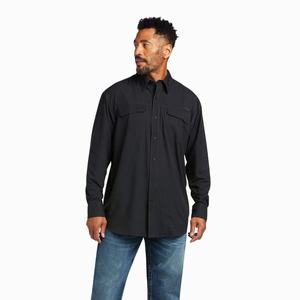 Men's Ariat VentTEK Outbound Classic Fit Shirts Black | VOMA-78359