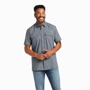 Men's Ariat VentTEK Outbound Fitted Shirts Dark Grey | GWEK-85631