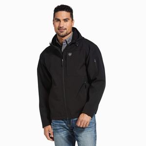 Men's Ariat Vernon Softshell Water Resistant Jackets Black | UZOI-23548