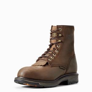 Men's Ariat WorkHog 8" Waterproof Composite Toe Waterproof Boots Brown | QEKI-14560