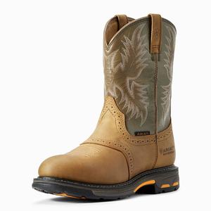 Men's Ariat WorkHog Waterproof Waterproof Boots Brown | MKGY-94861