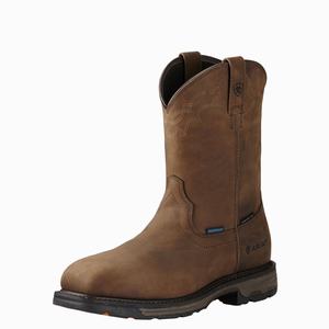 Men's Ariat WorkHog Wellington Waterproof Composite Toe Waterproof Boots Brown | BXSZ-08764