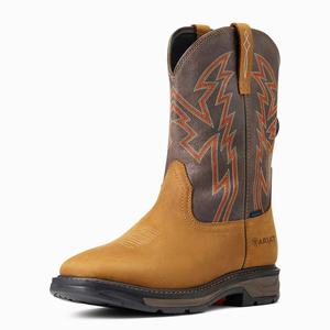 Men's Ariat WorkHog XT BOA Waterproof Work Boots Brown | JUEF-84267