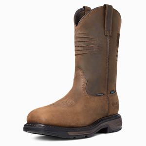 Men's Ariat WorkHog XT Patriot Waterproof Carbon Toe Waterproof Boots Brown | TYXJ-28690