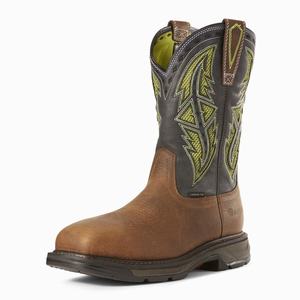 Men's Ariat WorkHog XT VentTEK Spear Carbon Toe Work Boots Brown | FMWR-87310