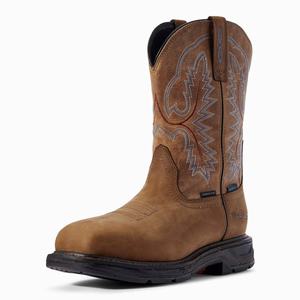 Men's Ariat WorkHog XT Waterproof Carbon Toe Waterproof Boots Brown | HPCT-61807