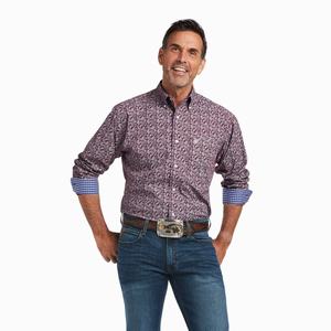 Men's Ariat Wrinkle Free Castiel Classic Fit Shirts Multicolor | AUNQ-72456