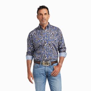 Men's Ariat Wrinkle Free Cormac Classic Fit Shirts Multicolor | IKWJ-16294