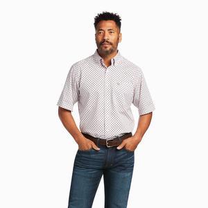 Men's Ariat Wrinkle Free Deion Classic Fit Shirts Purple | YGXR-81540