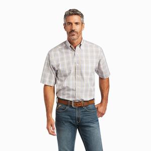 Men's Ariat Wrinkle Free Evander Classic Fit Shirts White | ZDLS-82793