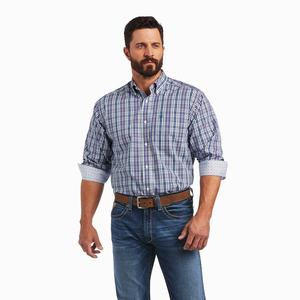 Men's Ariat Wrinkle Free Sidney Classic Fit Shirts White | ATBU-46857