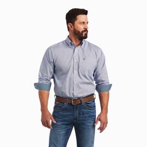 Men's Ariat Wrinkle Free Sire Classic Fit Shirts White | ZILM-29483