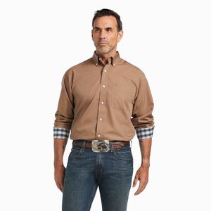 Men's Ariat Wrinkle Free Solid Classic Fit Shirts Multicolor | NEPG-54301